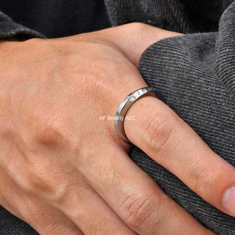 G관 - 스테인리스 스틸 바이킹 룬 문자 뫼비우스 반지 [RC-999] 25.12-2