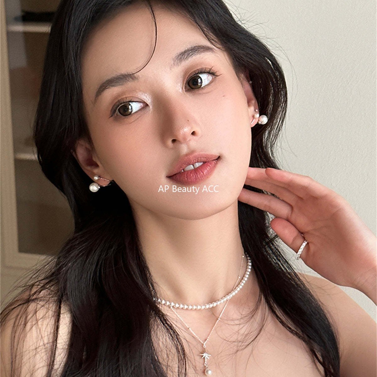 A관 - 진주 감싸는 라인 925 은침 귀걸이 [EH-3755] 25.09-1