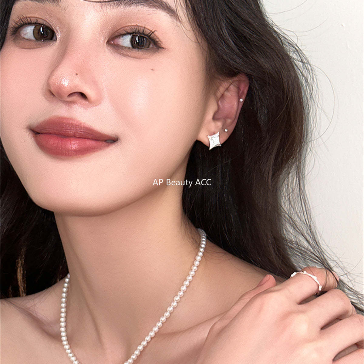 A관 - 925 은침 기하 스퀘어 큐빅 귀걸이 [EH-3812] 25.07-2