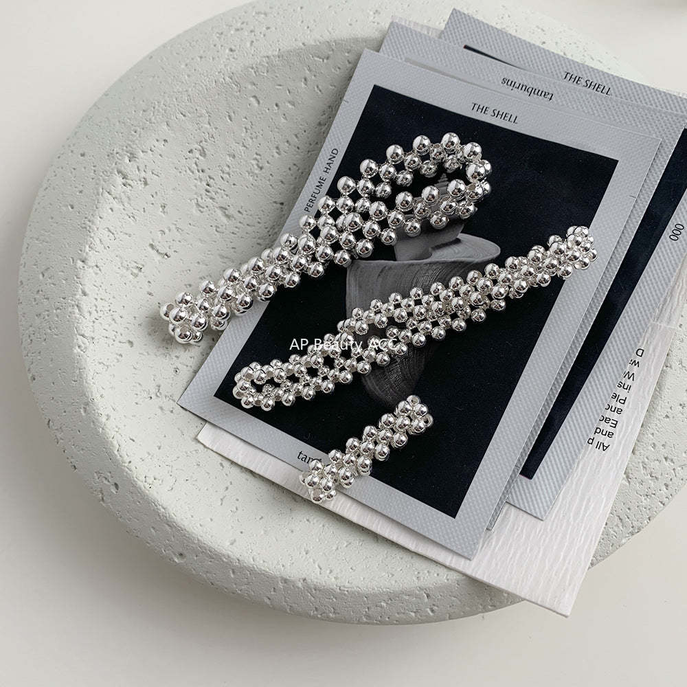 A관 - 925 실버 유광 핸드메이드 비즈 묶음 반지 팔찌 [JA2] 25.09-4