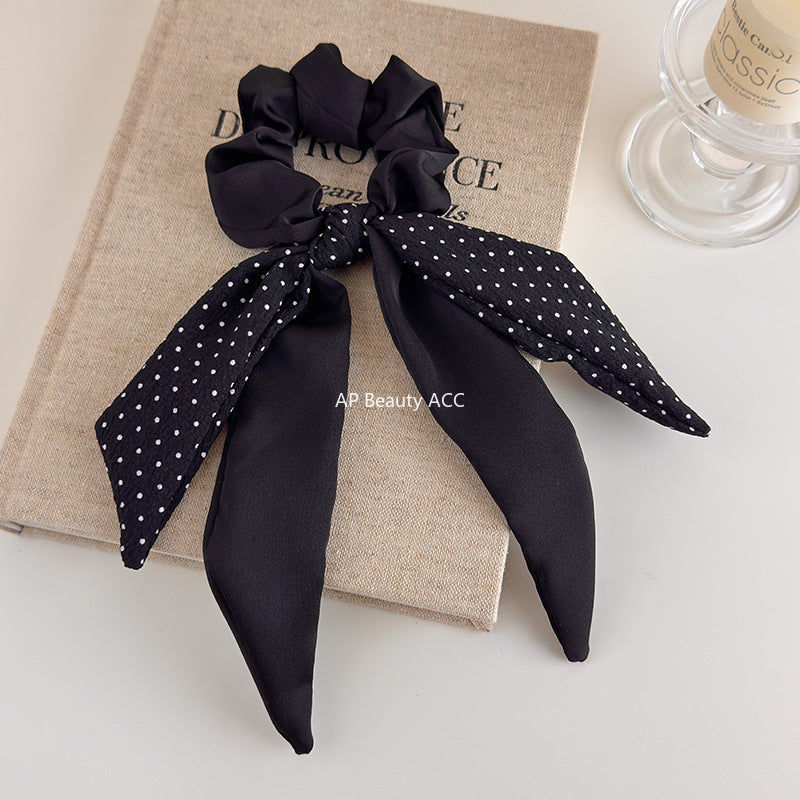 E관 - 도트 패턴 리본 디자인 머리끈 헤어밴드 [27568] 25.10-3