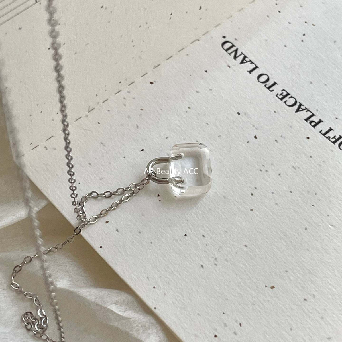 F관 - 925 실버 자물쇠 모양 펜던트 목걸이 [B1386] 25.11-4