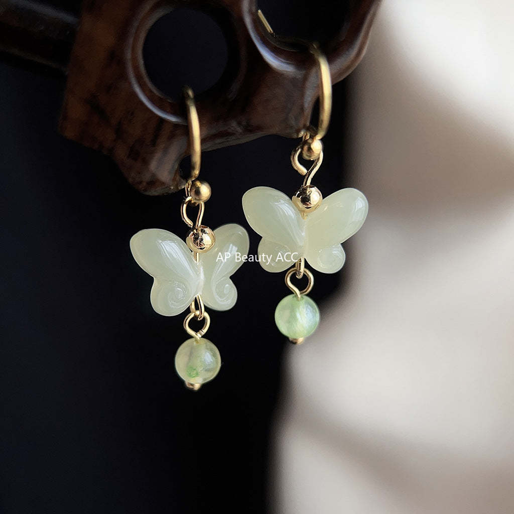 C관 - 천연석 작은 숲 속 스타일 핸드메이드 귀걸이 [3928] 24.05-3