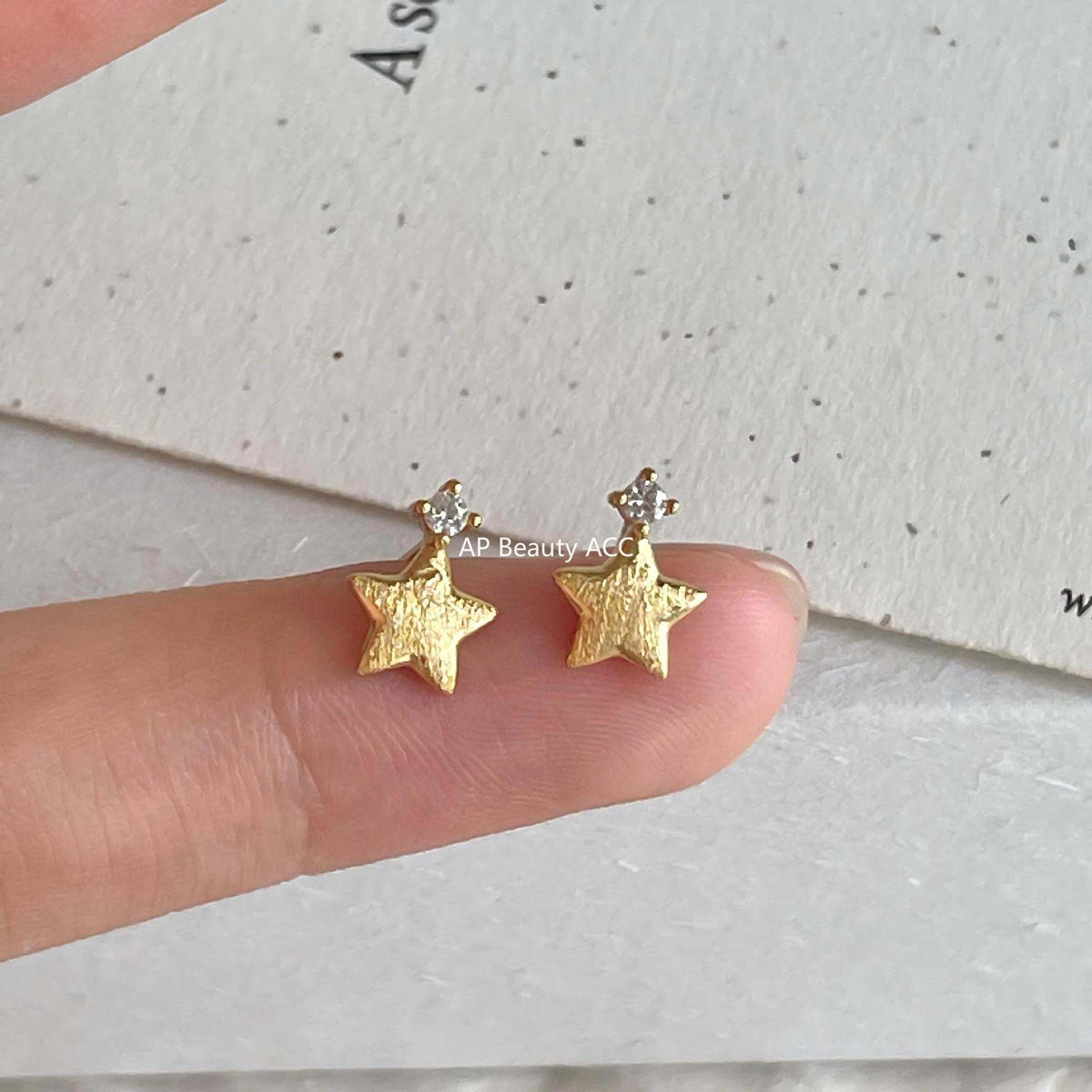 F관 - 925 실버 큐빅 별 모양 스터드 귀걸이 [C1417] 25.10-4