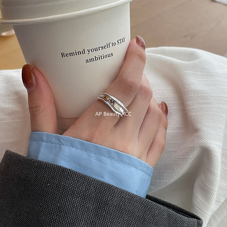 A관 - 925 실버 심플 레이어 오픈형 반지 [JZ-0595] 25.11-2