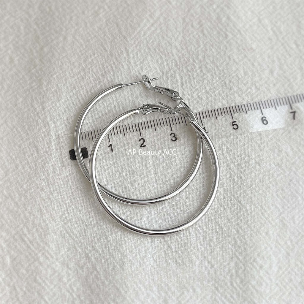 C관 - 와이드 원형 디자인 925 은침 링 귀걸이 [7120-7131] 25.11-3