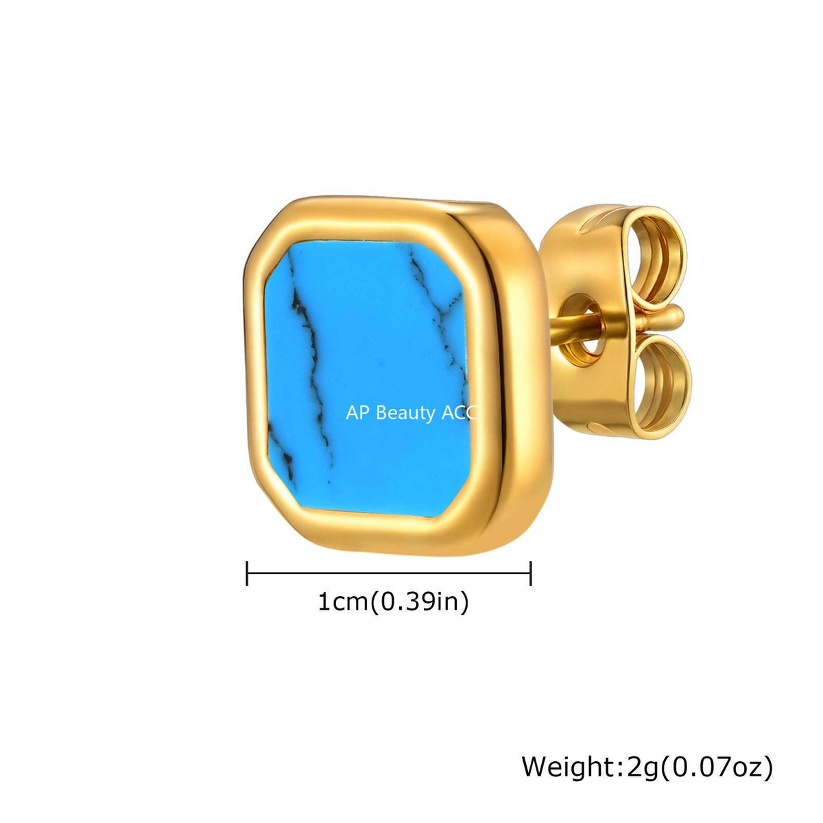 G관 - 스테인리스 스틸 심플 사각 모양 귀걸이 [ES-728] 25.12-2