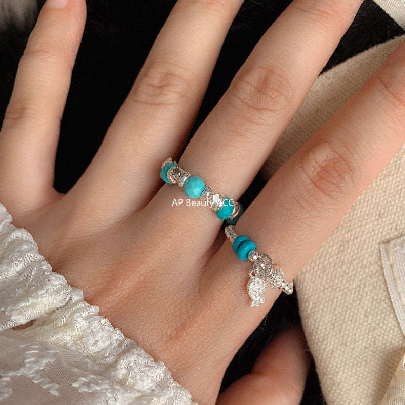 A관 - 아게이트 칼세도니 담수진주 비즈 925실버 반지 [RA] 25.11-4