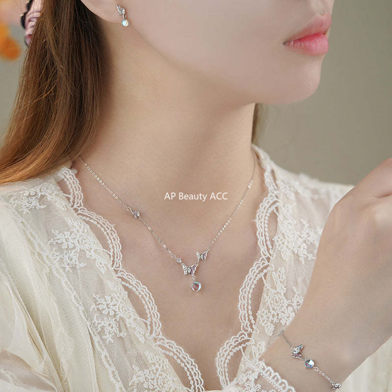 B관 - 999 실버 나비 디자인 목걸이 귀걸이 팔찌 [YC0697N_1 YC7392E_1 YC4092SL_2] 25.05-4