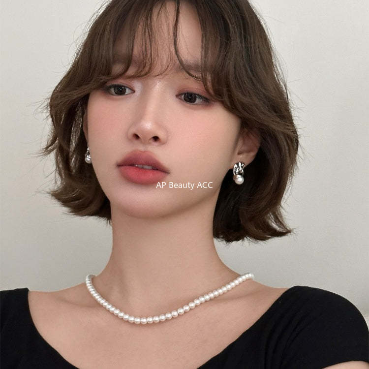 A관 - 비정형 디자인 진주 925 은침 귀걸이 [EH-4323] 25.12-2