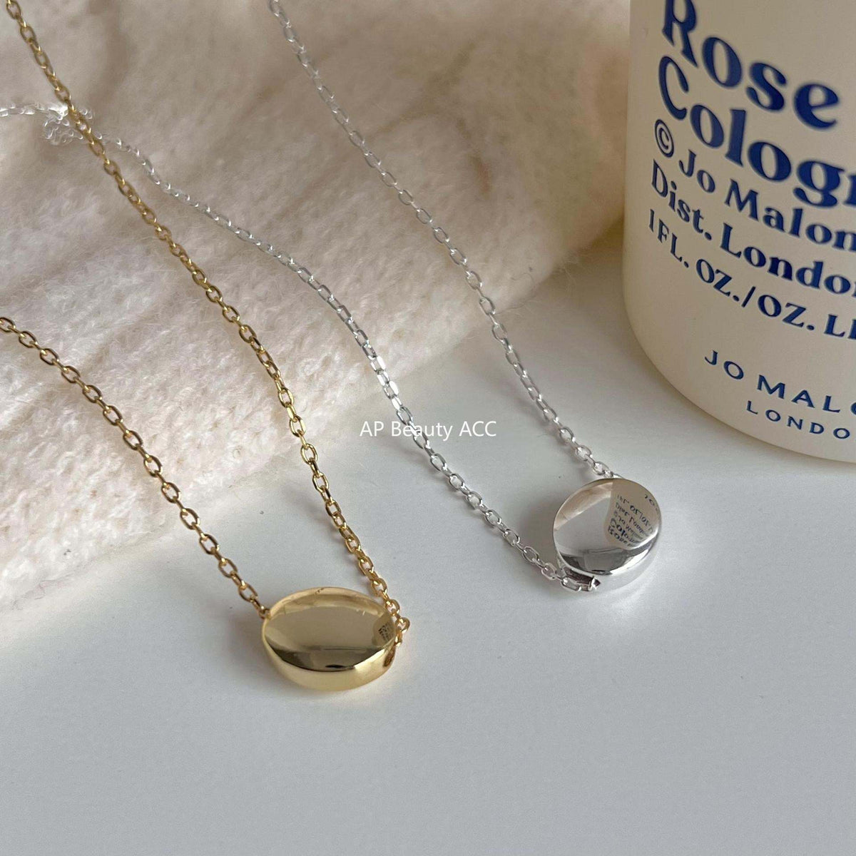 F관 - 925 실버 원형 볼 펜던트 체인 목걸이 [B1002] 25.12-1