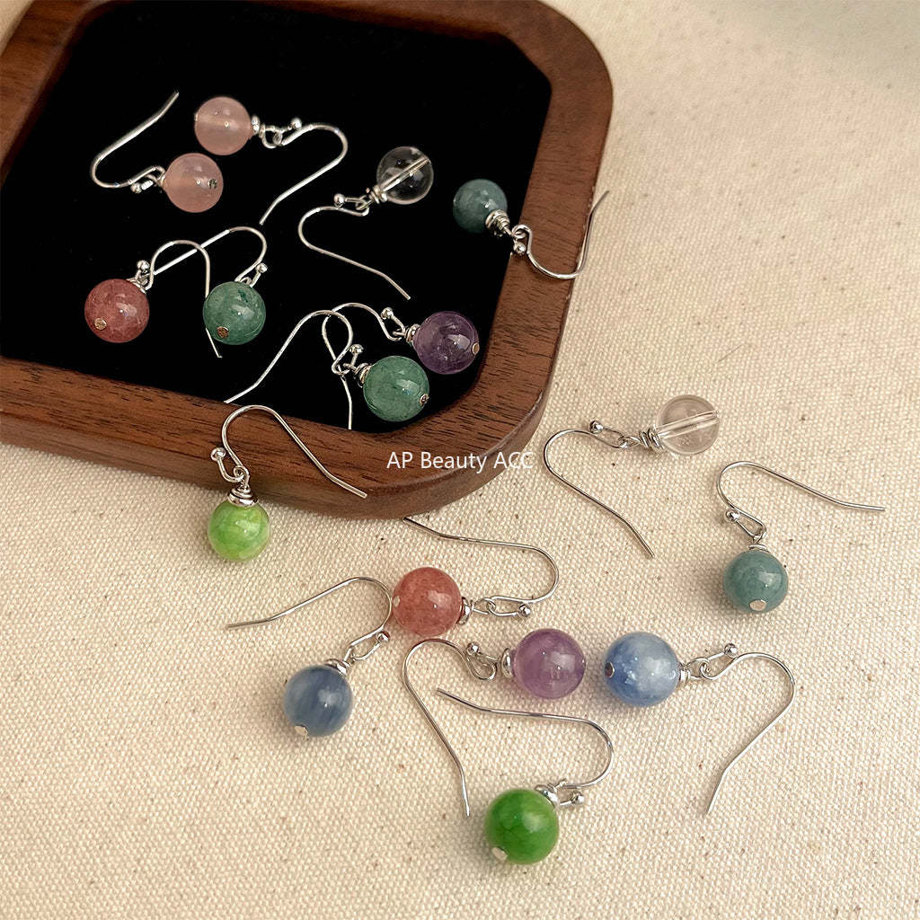 C관 - 천연석 자수정 심플 귀걸이 [5557-5564] 25.02-2