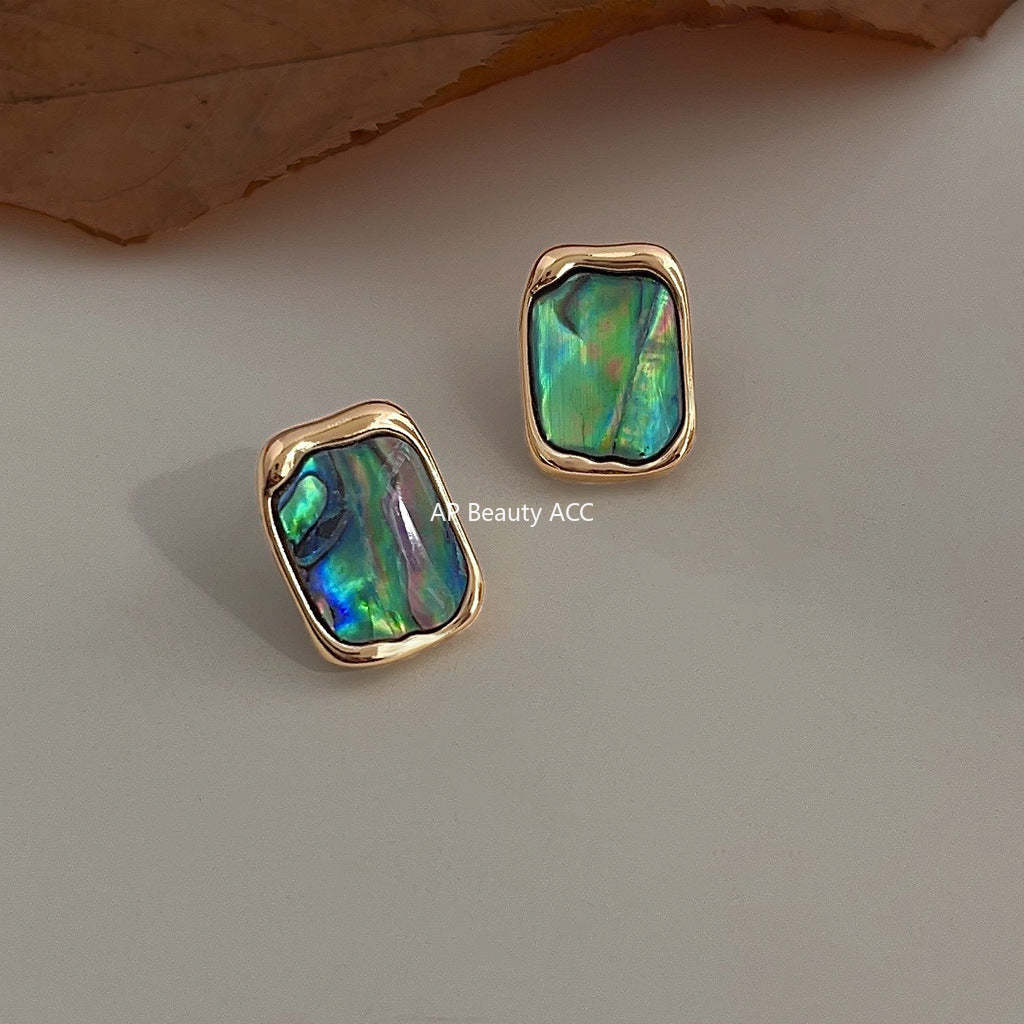 C관 - 14K 도금 프렌치 복고풍 긴 기하학 귀걸이 [4048] 24.05-4