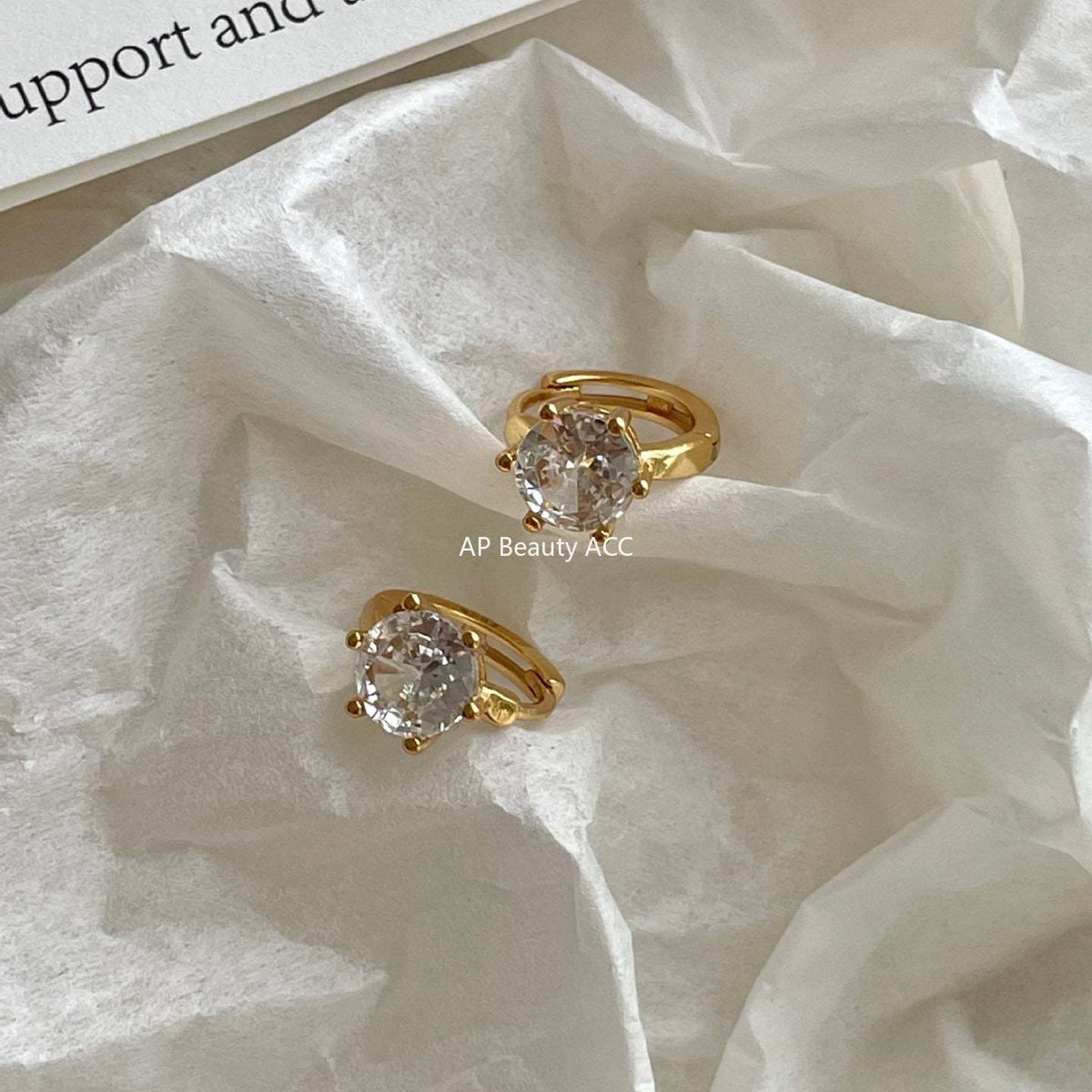 F관 - 925 실버 큐빅 후프 링 귀걸이 [C1414] 25.11-3