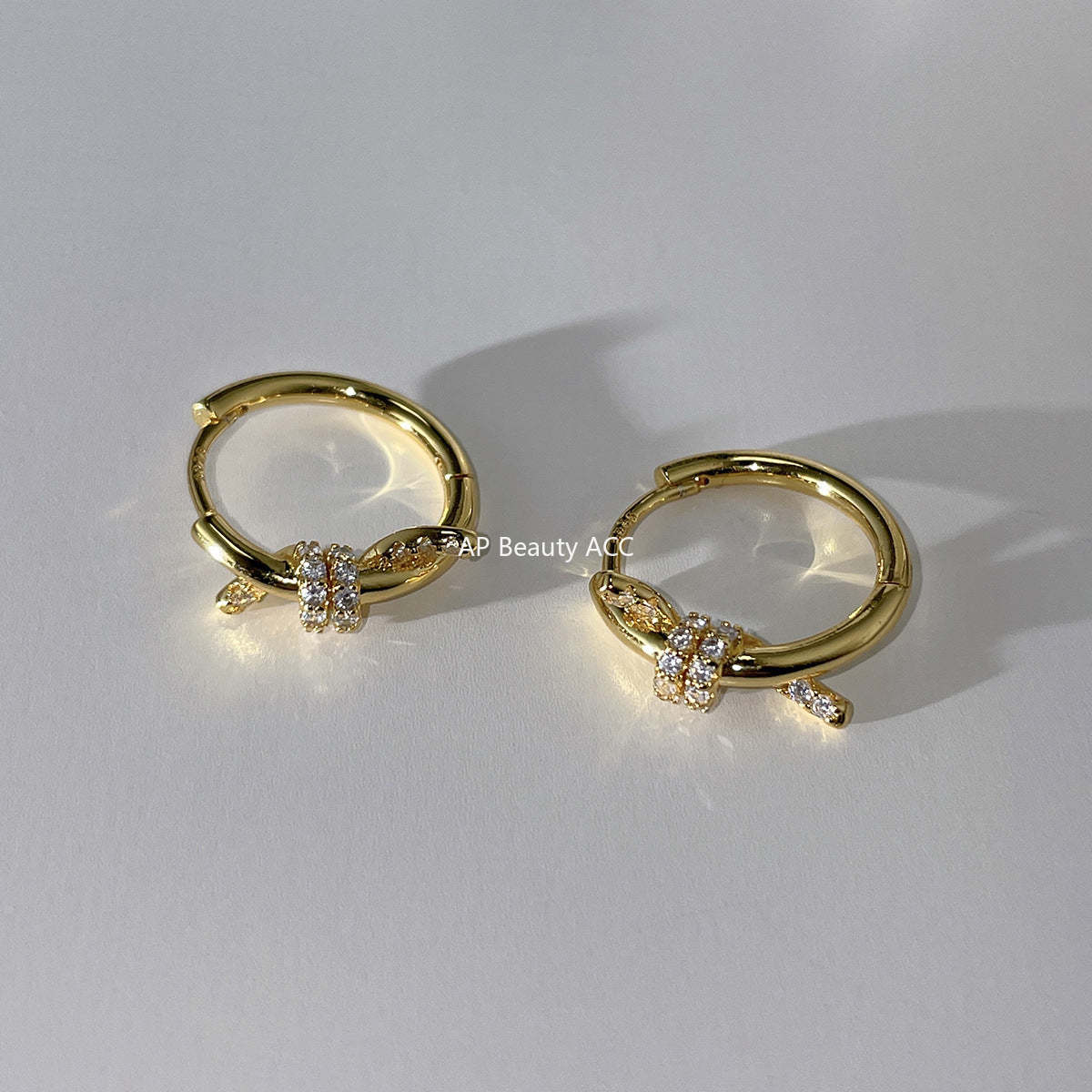 A관 - 큐빅 꼬임 매듭 은침 귀걸이 [EH-3441] 25.04-4