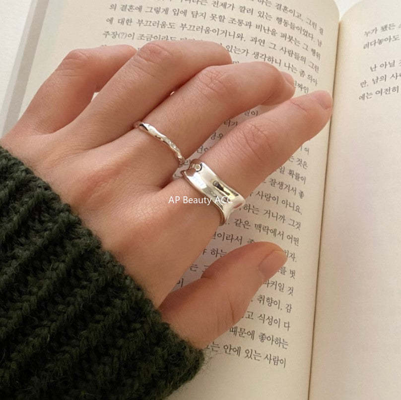 F관 - 925 실버 비정형 볼드 오픈 반지 [J1107] 25.12-1