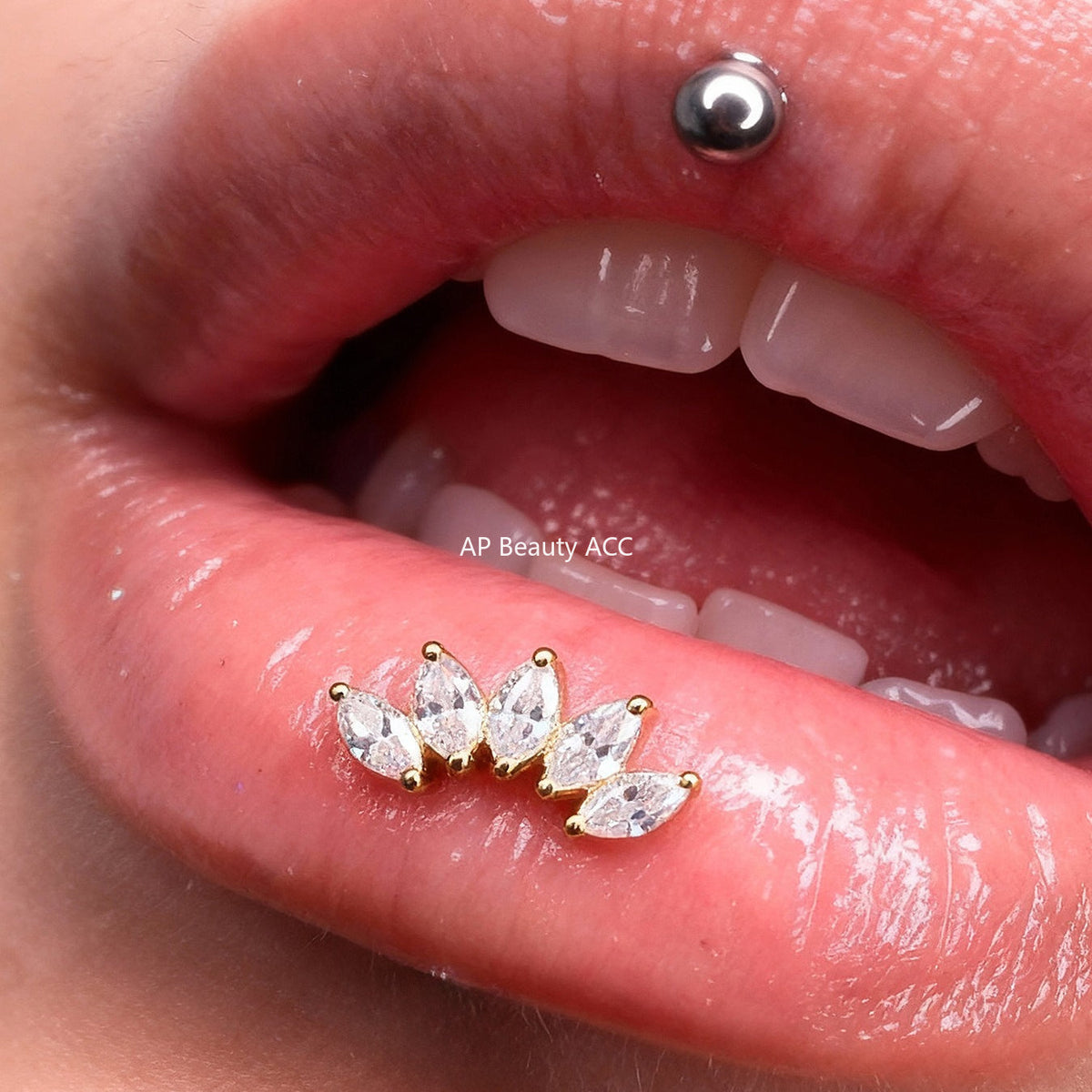 D관 - 티타늄 합금 스틸 입술용 단품 피어싱 [T009] 25.11-2