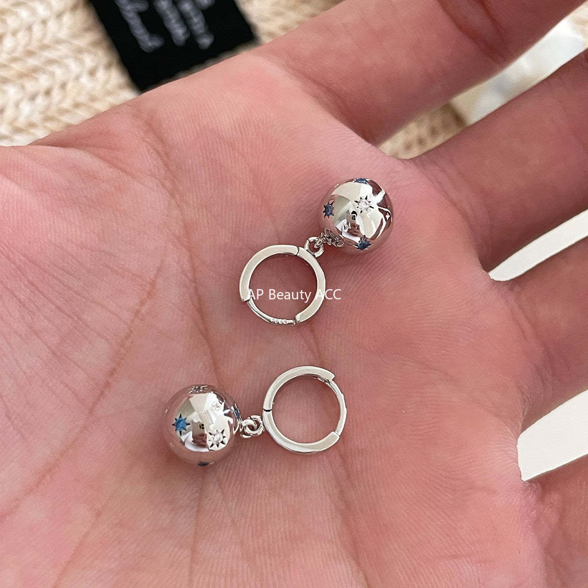 A관 - 큐빅 볼 펜던트 925 은침 링 귀걸이 [EH-4124] 25.12-2