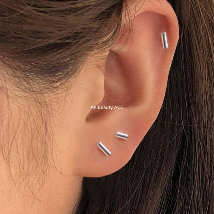 A관 - 925 실버 기하학 스퀘어 피어싱 귀걸이 [EH-4187] 25.12-3