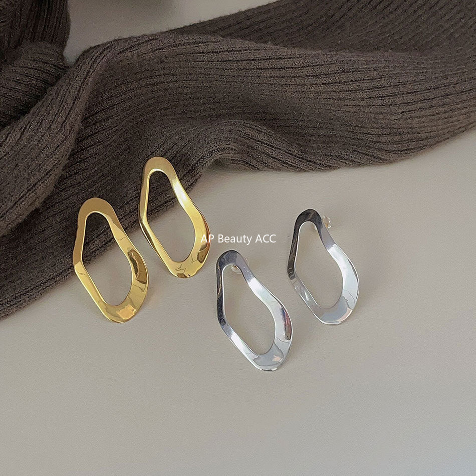 F관 - 925 실버 비정형 원형 귀걸이 [C588] 25.11-1