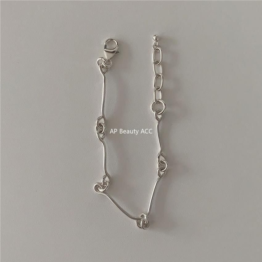 F관 - 925 실버 얇은 연결 라인 디자인 팔찌 [A335] 25.10-4