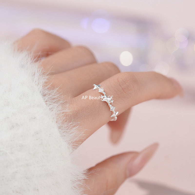 B관 - 999 실버 별 큐빅 장식 반지 [YC3405R_1] 25.11-2