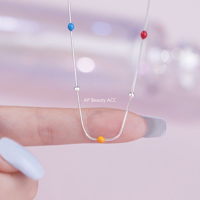 B관 - 925 실버 컬러 비즈 실버볼 목걸이 [YC2161N_1] 25.10-3