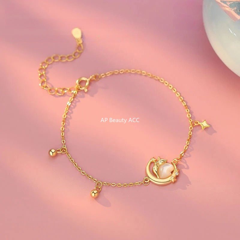 B관 - 999 실버 유니콘 달 디자인 목걸이 귀걸이 팔찌 [YC2200N_1 YC4829E_1 YC5416SL_1] 25.10-1