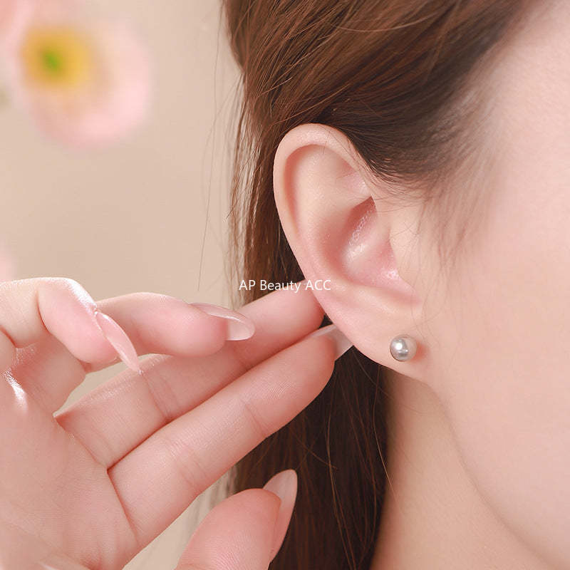 B관 - 999 실버 심플 진주 스터드 귀걸이 [YC7165E] 25.10-4
