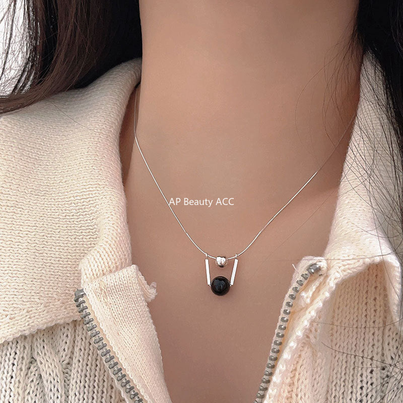 F관 - 925 실버 블랙 오닉스 목걸이 [B99] 25.10-1