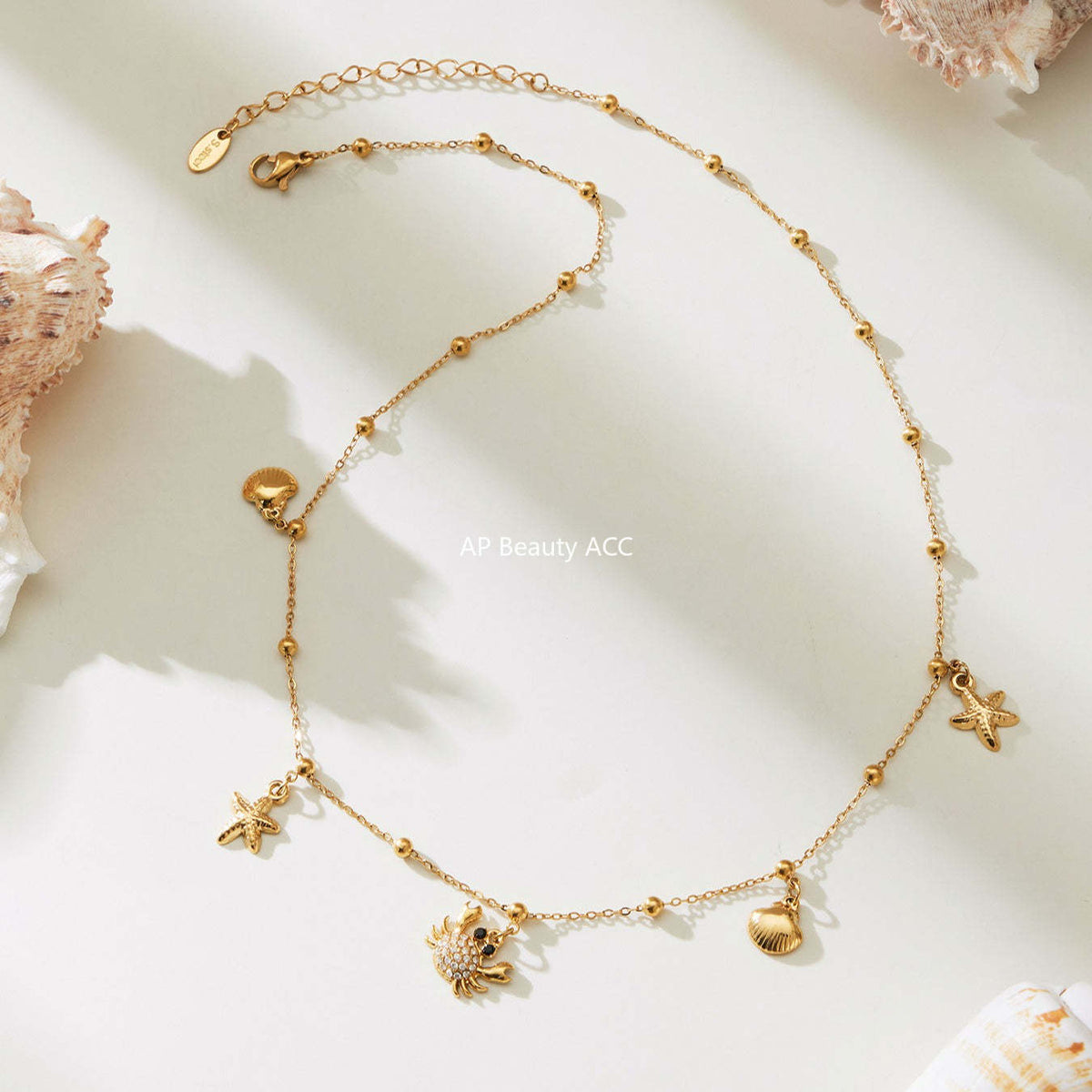 D관 - 스테인리스 스틸 해양생물 게 큐빅 펜던트 목걸이 [P826] 25.11-4