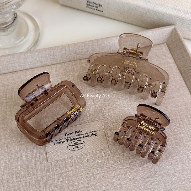 E관 - 골드 레터링 투명 사각형 집게핀 [27491] 25.09-4