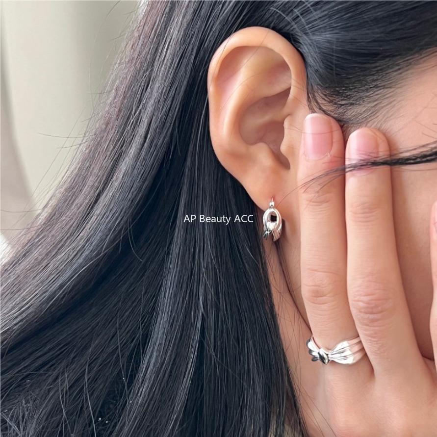 F관 - 925 실버 핸드메이드 매듭 모양 귀걸이 [C1086] 25.10-4