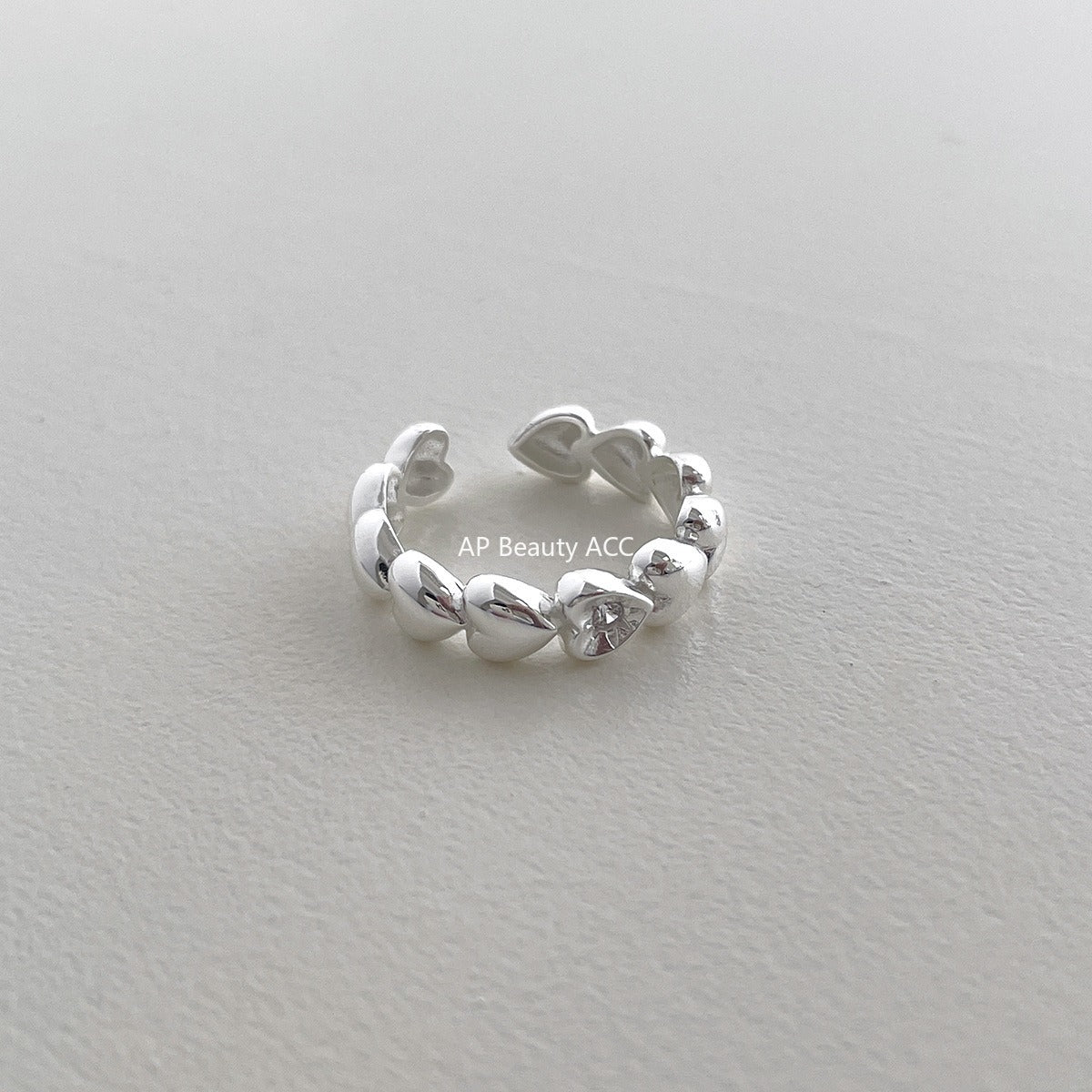 A관 - 925 실버 하트 별 큐빅 오픈형 반지 [JZ-0719] 25.11-1