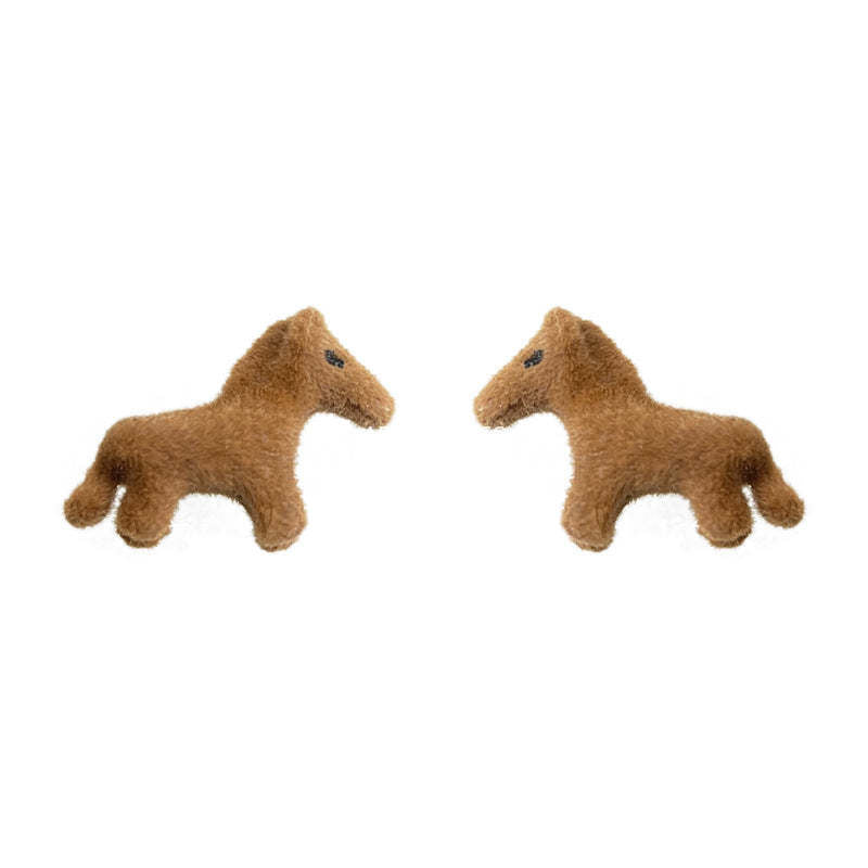 C관 - 925 은침 플록킹 벨벳 조랑말 귀걸이 [6995] 25.10-5