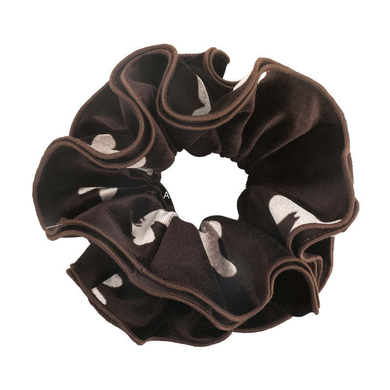 E관 - 벨벳 나비 패턴 더블 레이어 대형 곱창 헤어밴드 [27695] 25.11-3