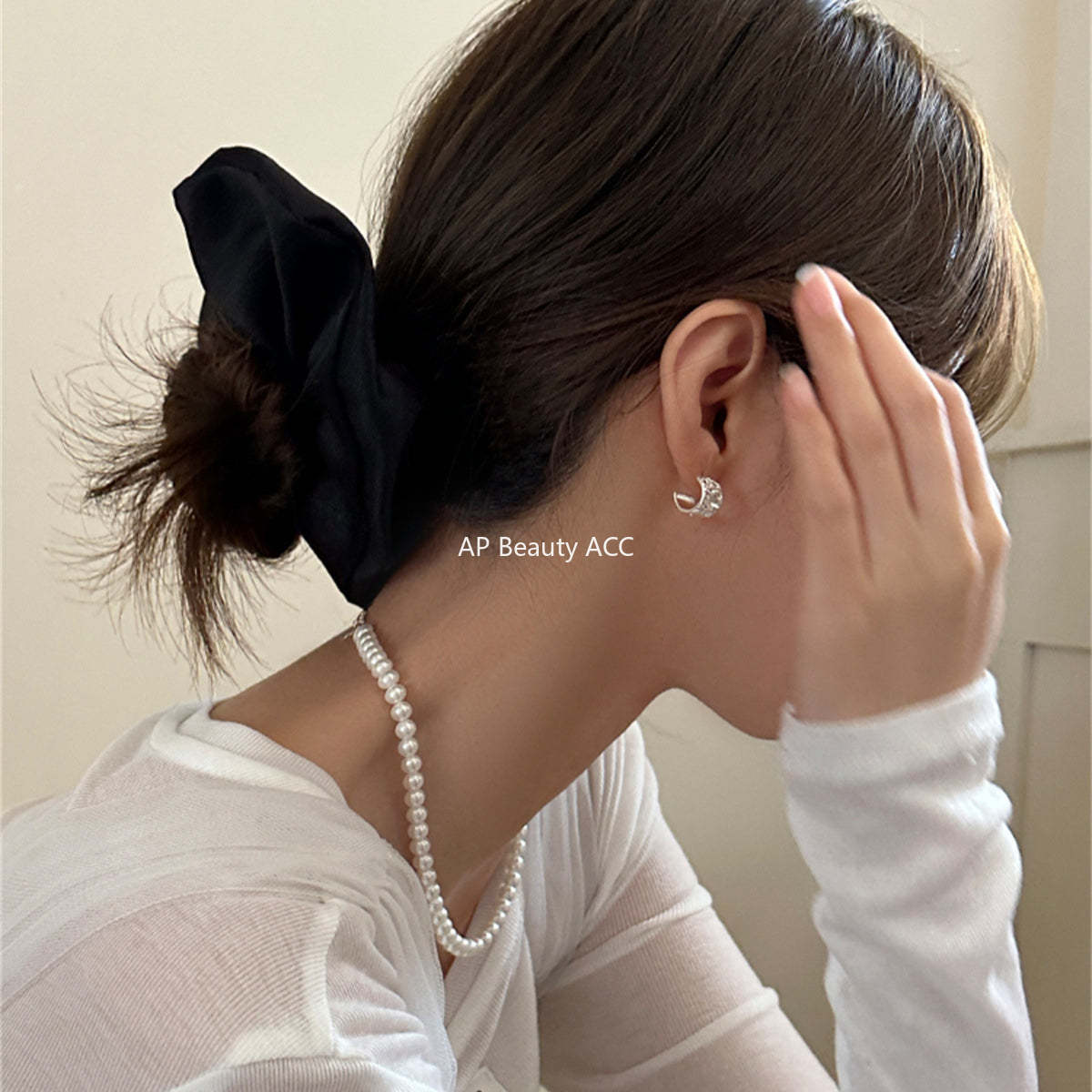 A관 - 925 은침 불규칙 텍스처 C형 비대칭 귀걸이 [EH-3720] 25.06-4
