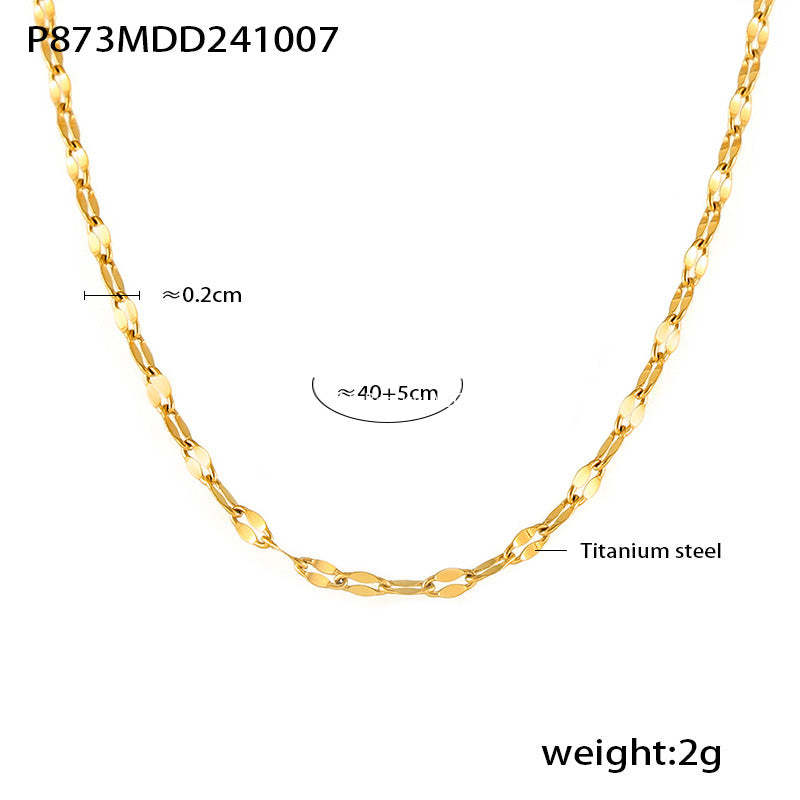D관 - 18K 도금 하트 큐빅 핸드메이드 티타늄 스틸 이중 체인 목걸이 팔찌 [TXP149-TXE149-P873] 24.10-2