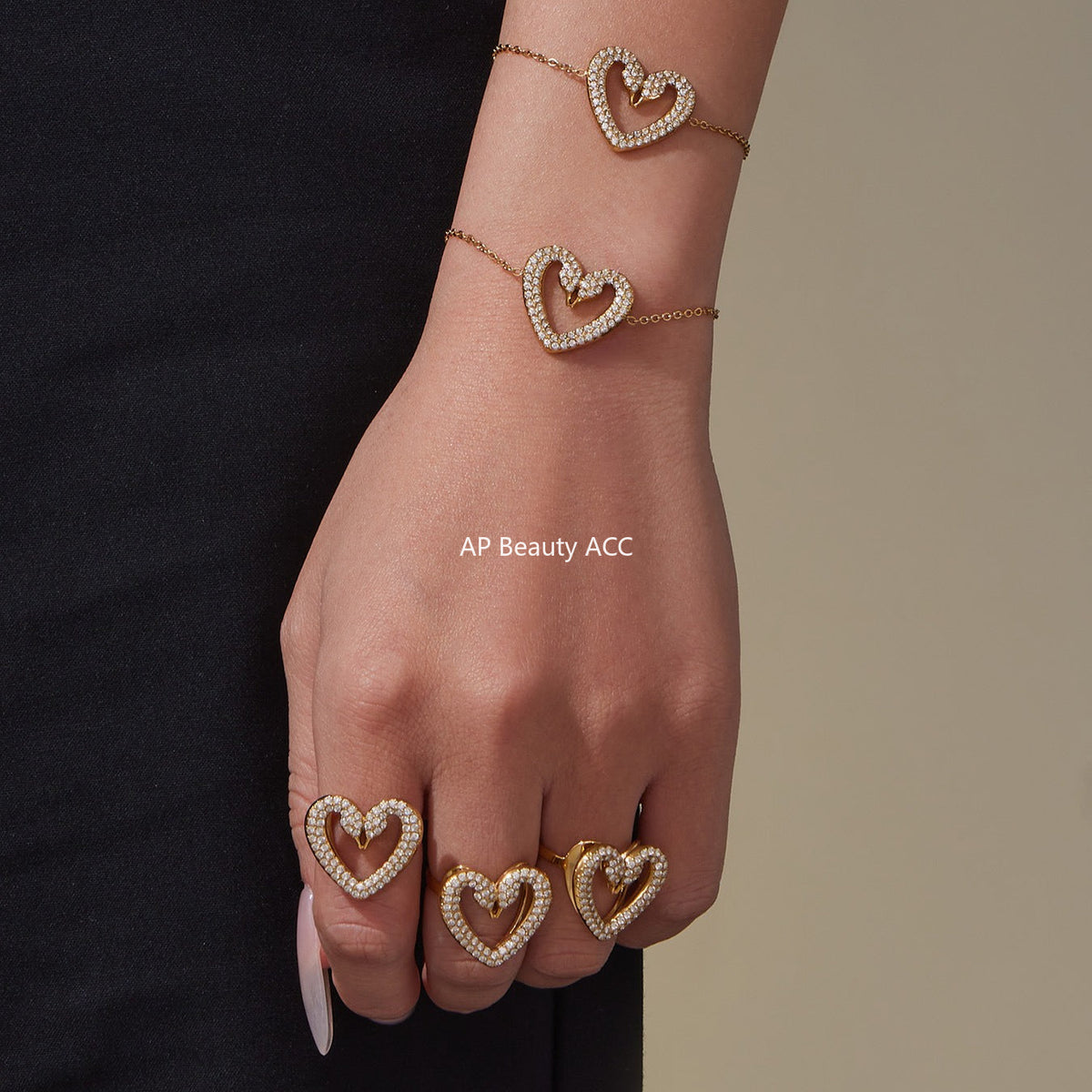 D관 - 스테인리스 스틸 풀큐빅 더블 스완 하트 목걸이 팔찌 반지 귀걸이 [TXP431] 25.10-3