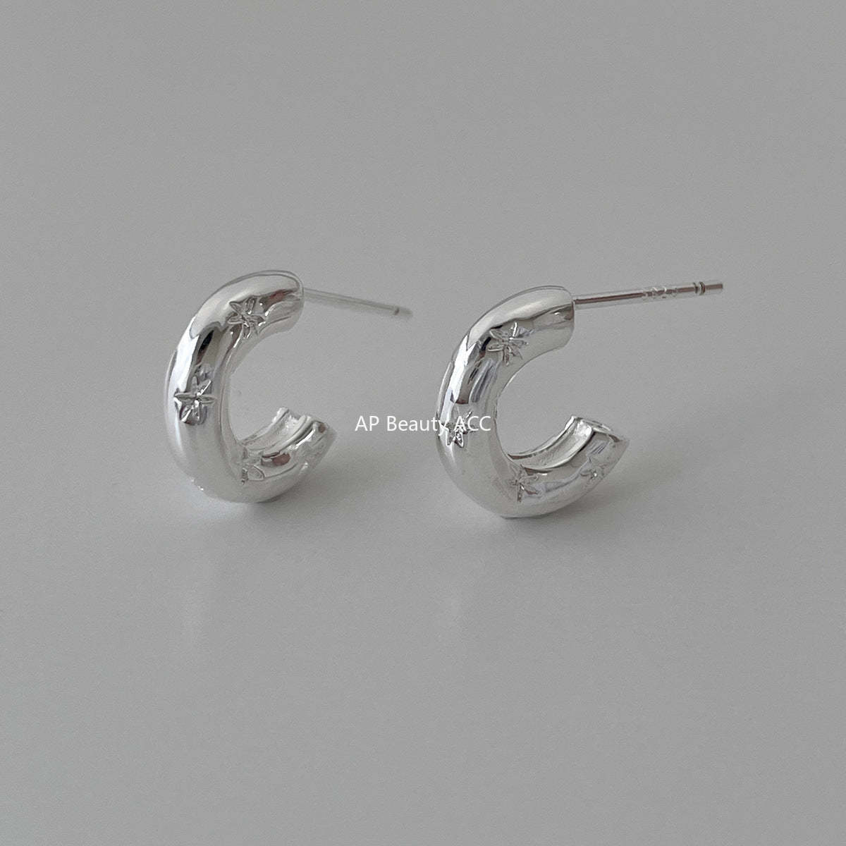 A관 - 별 925 은침 C형 디자인 귀걸이 [EH-3732] 25.07-2