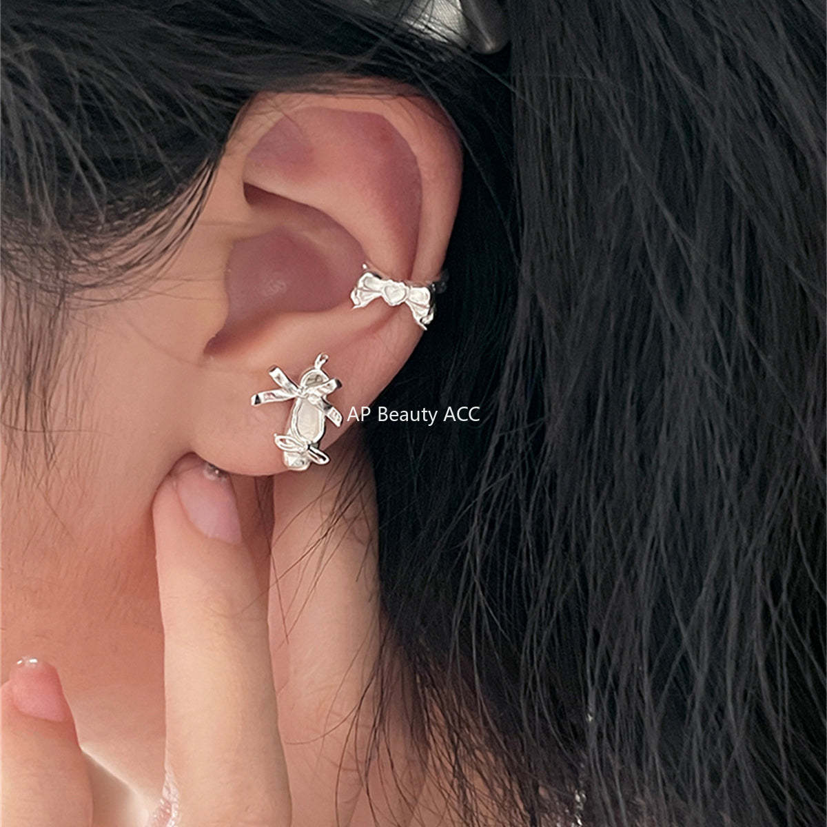 A관 - 925 은침 발레 슈즈 리본 귀걸이 [EH-2857] 24.04-1