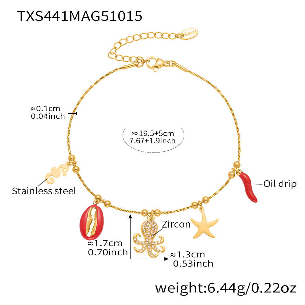 D관 - 스테인리스 스틸 문어 물고기 큐빅 펜던트 목걸이 팔찌 귀걸이 [TXP441] 25.10-4