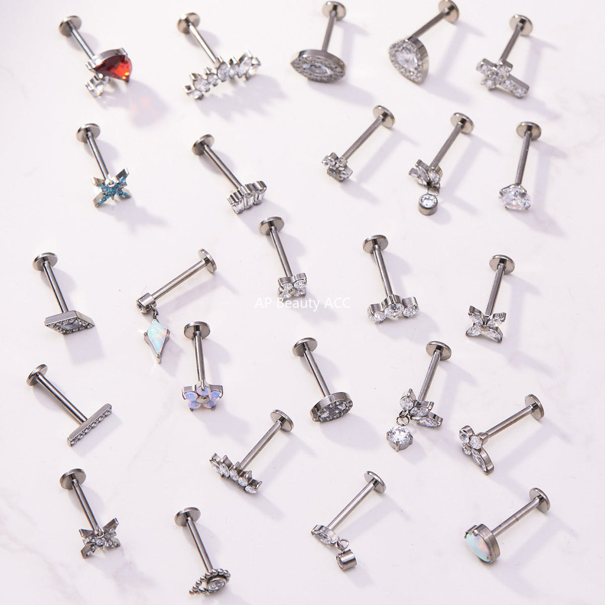 D관 - 티타늄 합금 스틸 입술용 단품 피어싱 [T009] 25.11-2