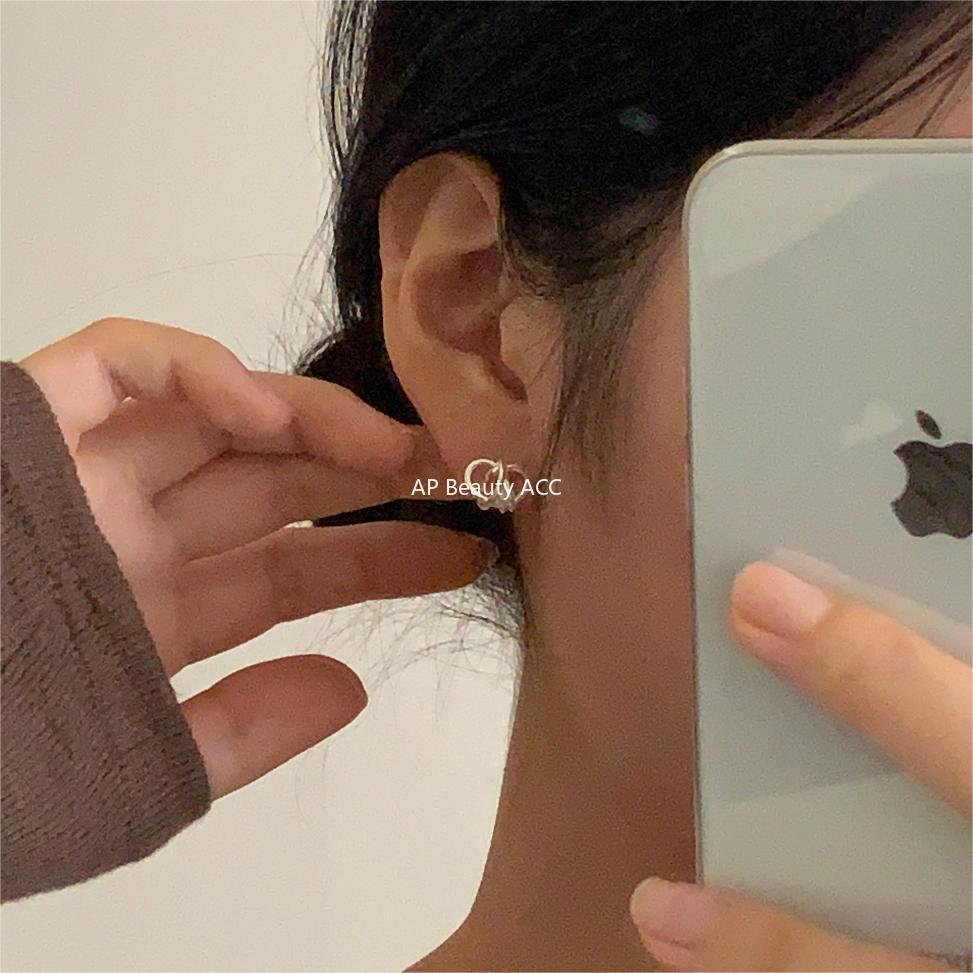 F관 - 925 실버 매듭 디자인 스터드 귀걸이 [C1246] 25.10-2