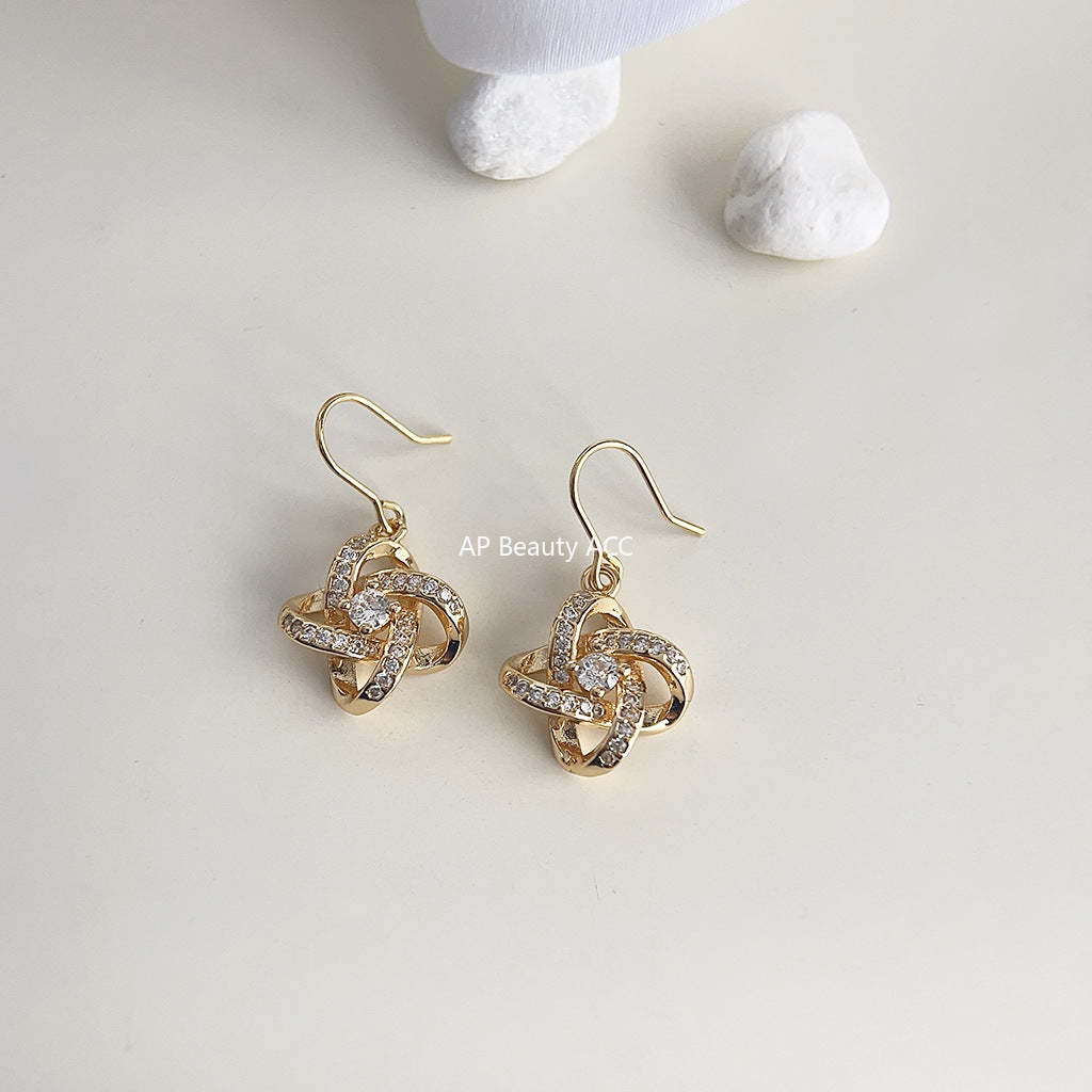 C관 - 업그레이드 18K 도금 고급스러운 기하학적 로프 귀걸이 [3788] 24.04-4