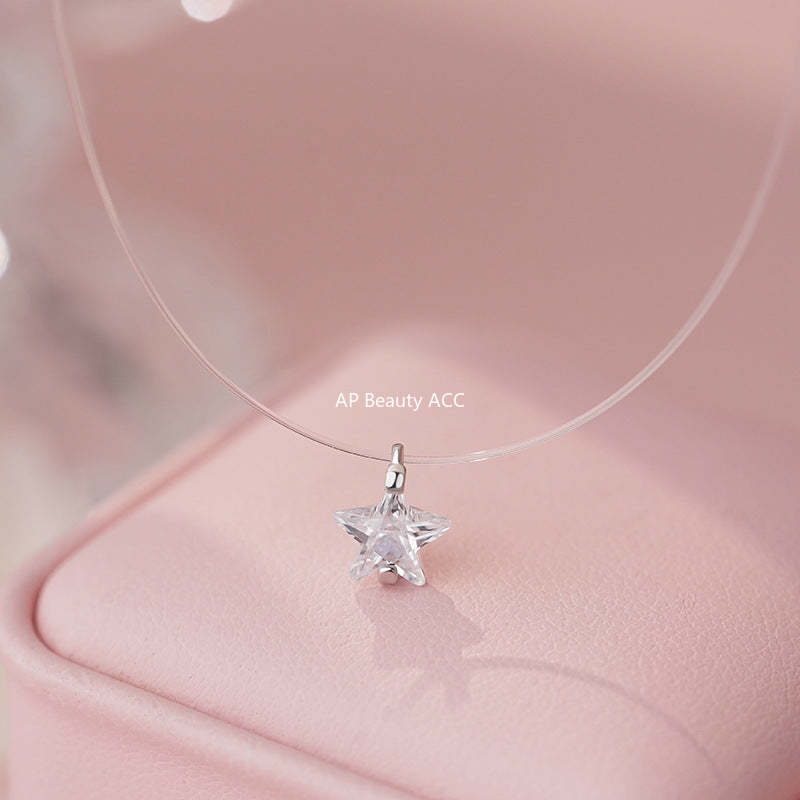 B관 - 999 실버 별 큐빅 투명줄 목걸이 [YC3589N_1] 25.09-4
