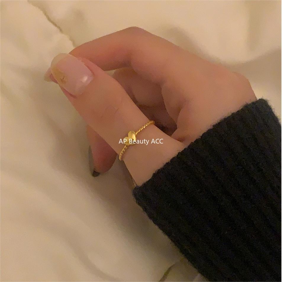 F관 - 925 실버 하트 꼬임 디자인 오픈형 반지 [J2023] 24.06-2