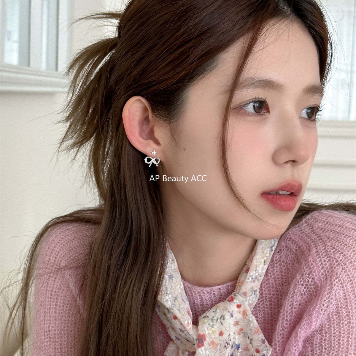 A관 - 리본 별 디자인 925 은침 귀걸이 [EH-3798] 25.07-4