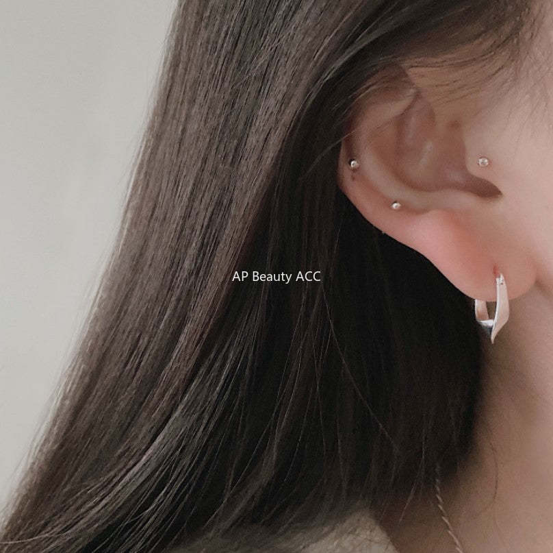 F관 - 925 실버 비즈 피어싱 귀걸이 [C876] 25.12-1