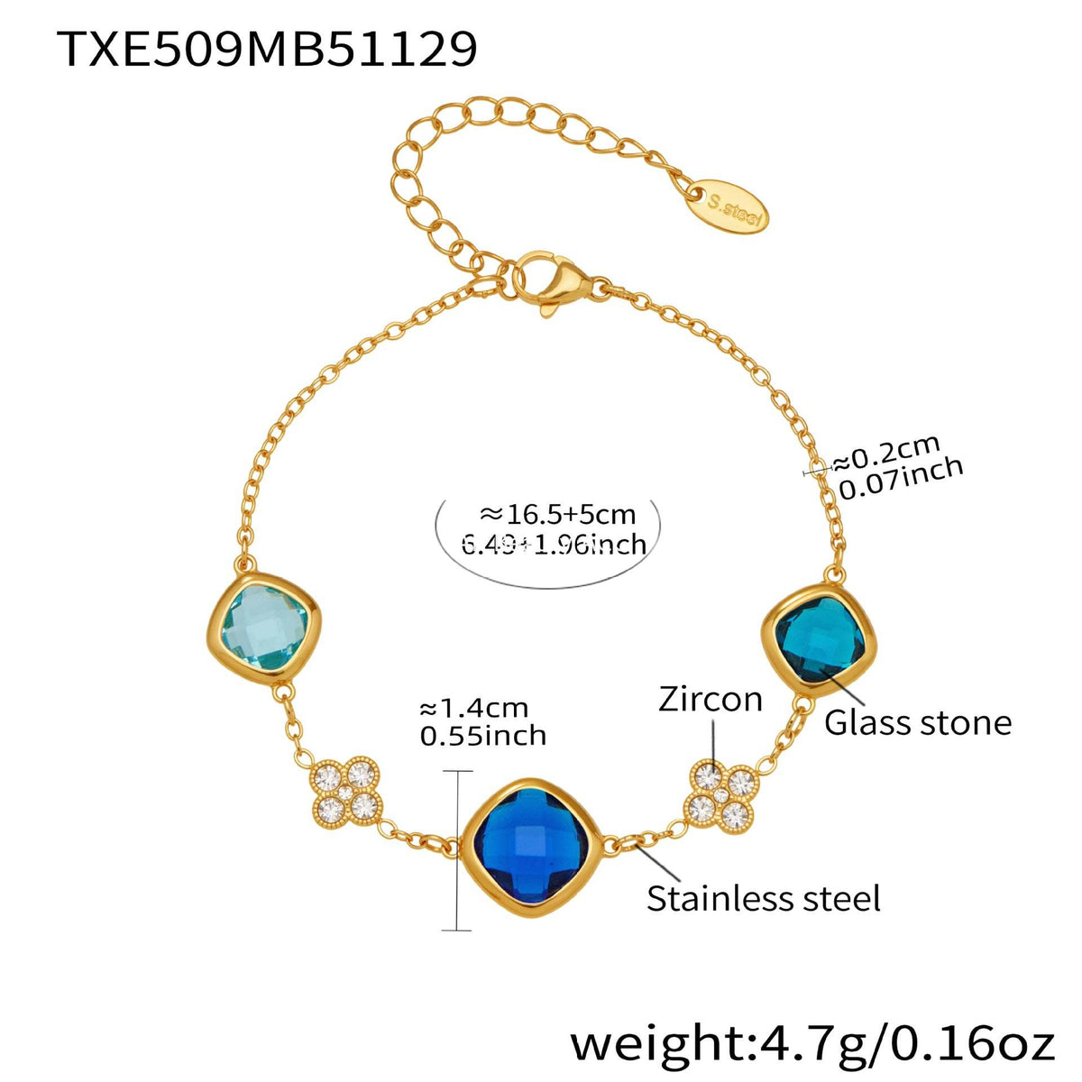 D관 - 스테인리스 스틸 둥근 사각 컷팅 큐빅 목걸이 귀걸이 팔찌 [TXP509] 25.12-1
